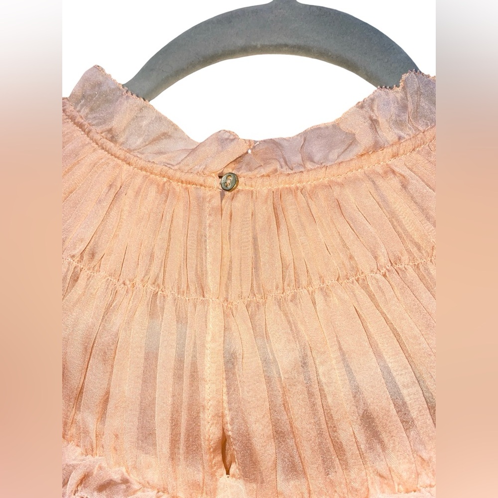 Ulla Johnson Arabella Shirred 100% Silk Blouse Desert Rose Pink - Size 10 - Picture 6 of 6